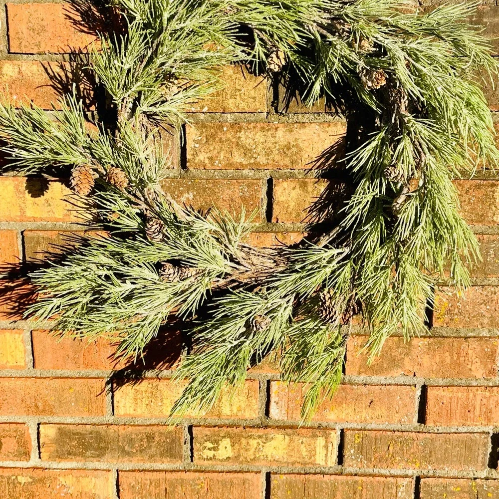 *Glittered Woodland Pine Wreath, 21”